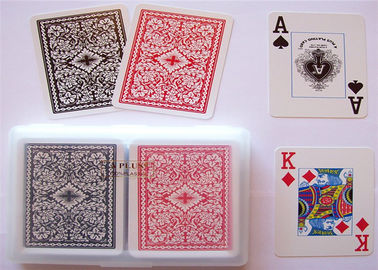 Gamble Hile Modiano Cristallo İşaretli Poker Kartları Plastik Malzeme Suya Dayanıklı